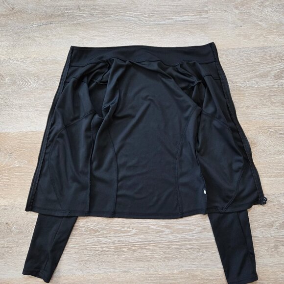 High-Stretch Zip-Up Workout Jacket with Thumb Holes - Size S - Black - Athletic - Picture 4 of 12